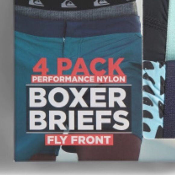 Quicksilver MultiβS Multi Performance Nylon Fly Front Boxer Briefs Pack of 4 - Picture 4 of 4